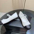 CC 25 Mary Jane Flats White Fabric 239402