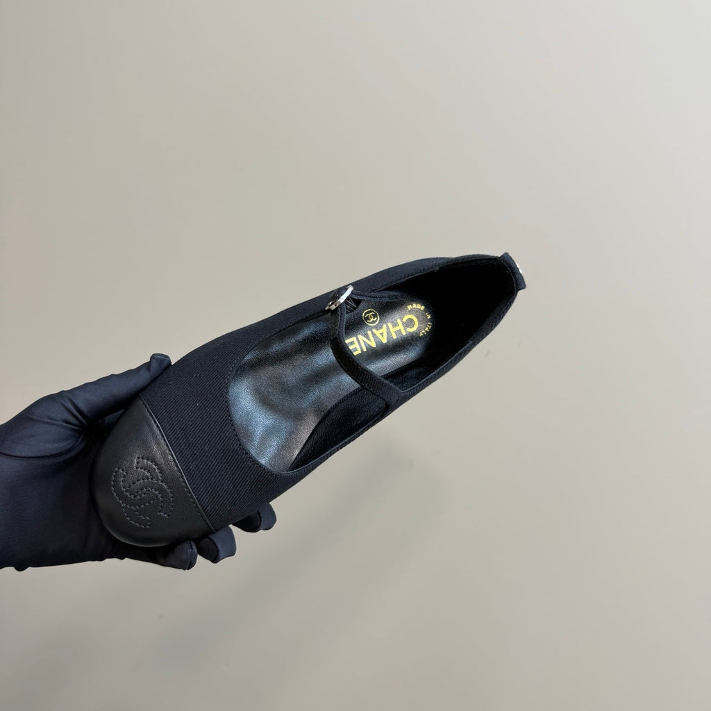 CC 25 Mary Jane Flats Black Fabric 239403