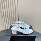 CC 25 Sandal Heels White Sheepskin 239419