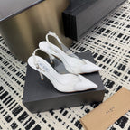 Alaia High Heels Slingbacks White Sheepskin 299841