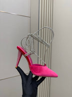 CL Mules Dark Pink 8.5cm   Material 299876