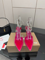 CL Mules Dark Pink 8.5cm   Material 299876