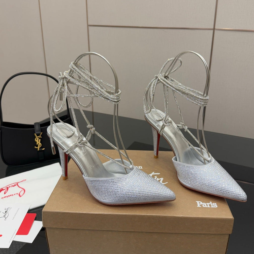 CL Mules Silver 8.5cm   Material 299878