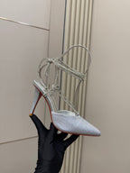 CL Mules Silver 8.5cm   Material 299878