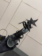 RC Sandals 9.5cm Black Rhinestone Silk 302581