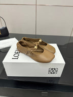 Loewe 25 Pebble Ballet Flats Brown Calfskin