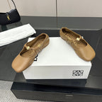 Loewe 25 Pebble Ballet Flats Brown Calfskin