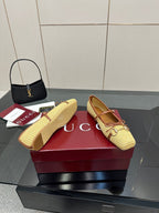 GC 25 Horsebit Ballet Flat Beige Raffia