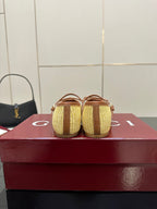 GC 25 Horsebit Ballet Flat Beige Raffia