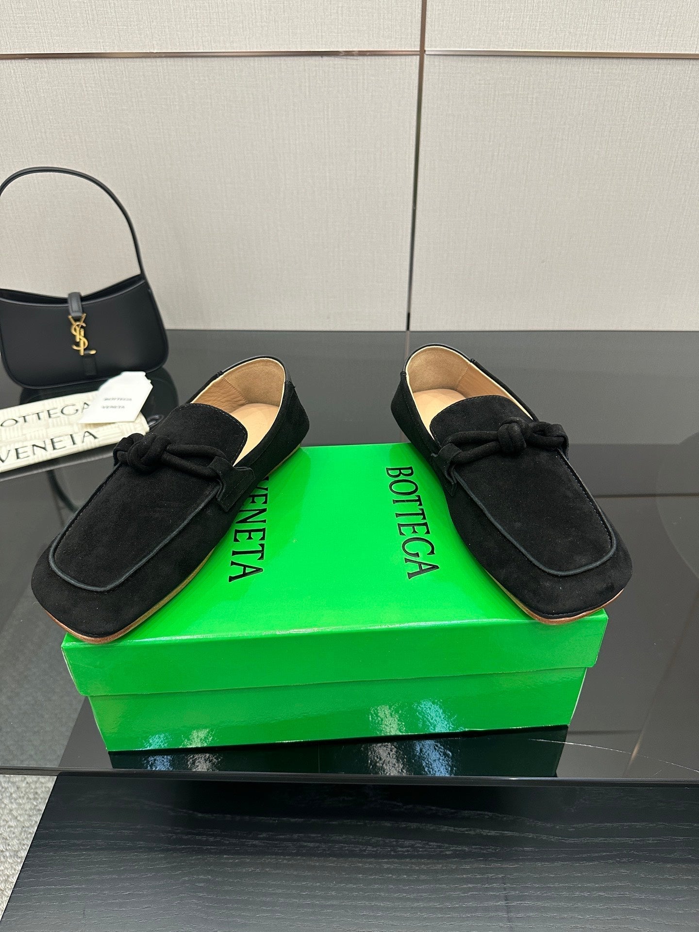 BV Daddy Loafer Black Suede 427636