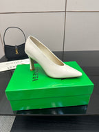 BV Pump 90mm White Calfskin 427647