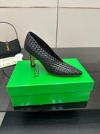 BV Sofia Pump 90mm Black Intreccio leather 427651