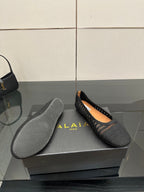 Alaia 2025 Ballet Flat Black Raffia 433753
