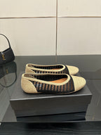 Alaia 2025 Ballet Flat Beige Black Raffia 433754
