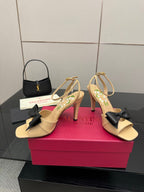VT Bowow Sandal 95mm Black Beige Leather