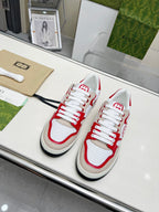 GG Men's Mac80 Sneaker White Red Cowhide 539525