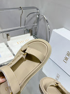 CD D-Wave Sandal In Beige Cowhide 100753