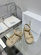 CD D-Wave Sandal In Beige Cowhide 100753