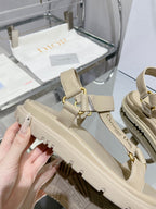 CD D-Wave Sandal In Beige Cowhide 100753
