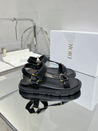 CD D-Wave Sandal In Black Cowhide 100755