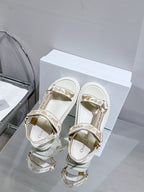 CD D-Wave Sandal In Dark Beige Mix White Cowhide 100757