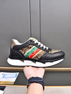 GG Men's Sneaker Black Brown Calfskin 522004
