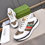 GG Men's Sneaker White Brown Calfskin 522005