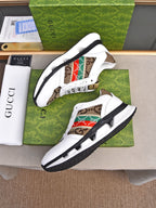 GG Men's Sneaker White Brown Calfskin 522005