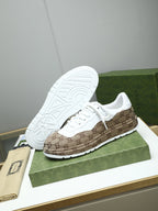 GG Men's Sneaker White Brown Cowhide 587322