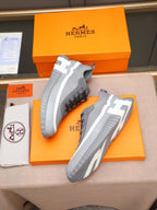 HM Men's Bouncing Sneaker Grey Calfskin Fabric 754132
