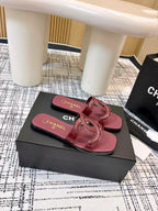 CC 26s Open-toe Sandal Burgundy Glossy Sheepskin 681938