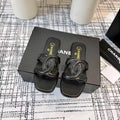 CC 26s Open-toe Sandal Black Glossy Sheepskin 681940