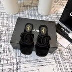CC 26s Open-toe Sandal Black Suede 681942