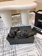 CC 26s Open-toe Sandal Black Sheepskin 681947