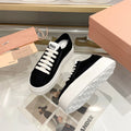 Miu Low Top Skateboard Shoes 50mm Black Canvas 456834