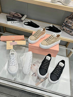 Miu logo-patch sneakers 45mm White Canvas 456833