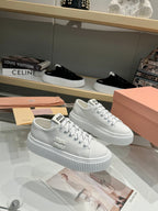 Miu logo-patch sneakers 45mm White Canvas 456833