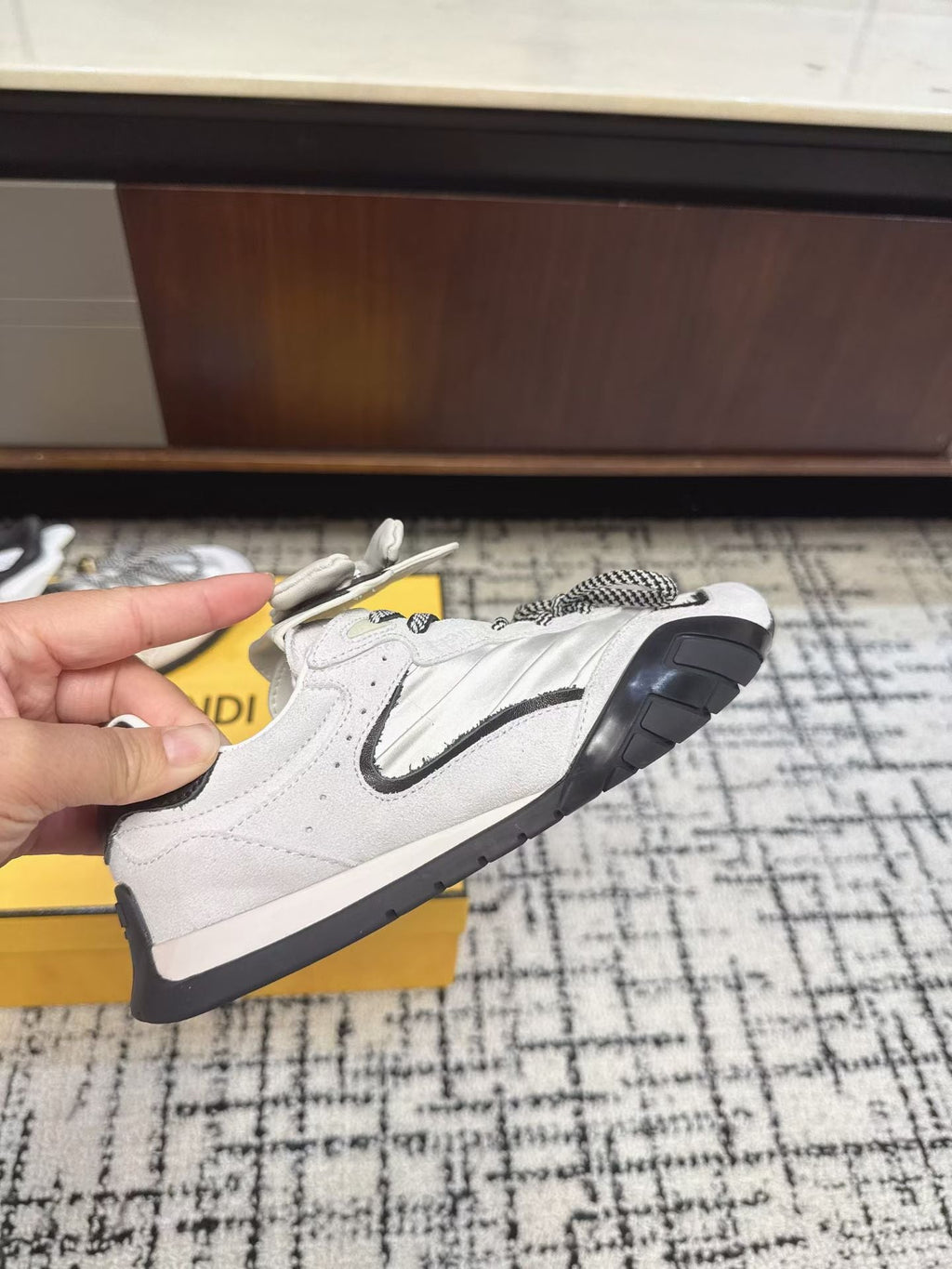 Fendi Flow Trainers White Suede 682050