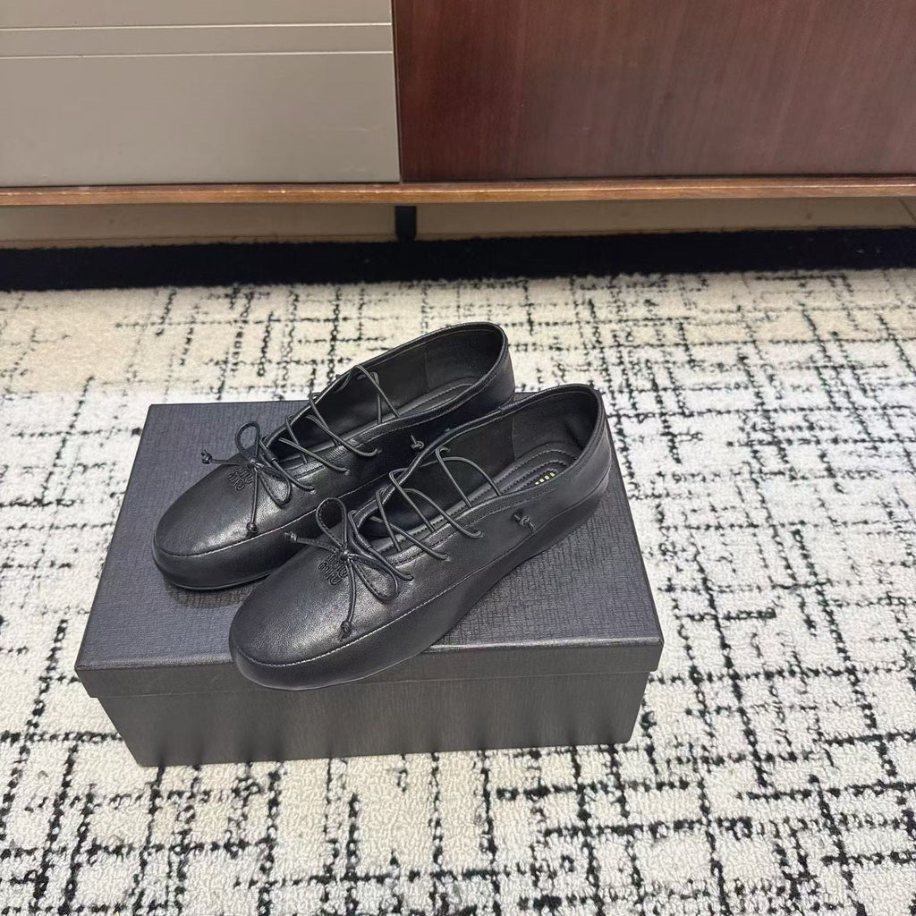 Miu 2026 Ballerinas Black Nappa Leather 682023