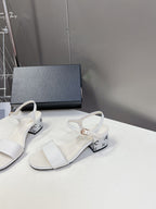 slingback sandal 45 white calfskin crystal