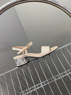 slingback sandal 45 beige calfskin crystal