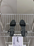 slingback sandal 45 black calskin crystal