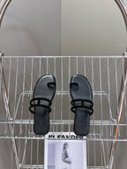 Georgia Sandals Black Suede Black Calfskin