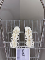 CELINE Sandals Clemence Multi White Leather