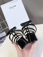 CELINE Sandals Clemence Multi Black Leather