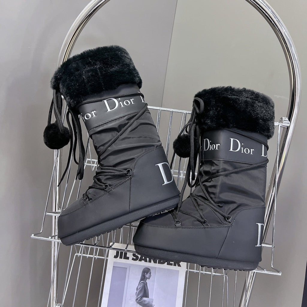 CD Short Boots 60mm In Black Cowhide With Feather 989723