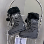 CD Short Boots 60mm In Black Cowhide With Feather 989723