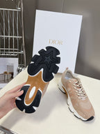 CD Chrono Sneaker In Nude Pink Mesh Fabric And Suede 989685