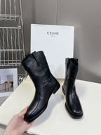 CELINE 25 cowboy boots black calfskin 434413