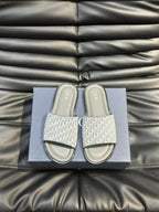 CD SLIDE ALIDAS SLIPPER SAGE JACQUARD AND CALFSKIN